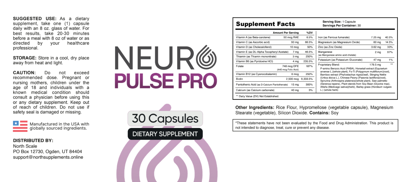 Neuro Pulse Pro supplement label